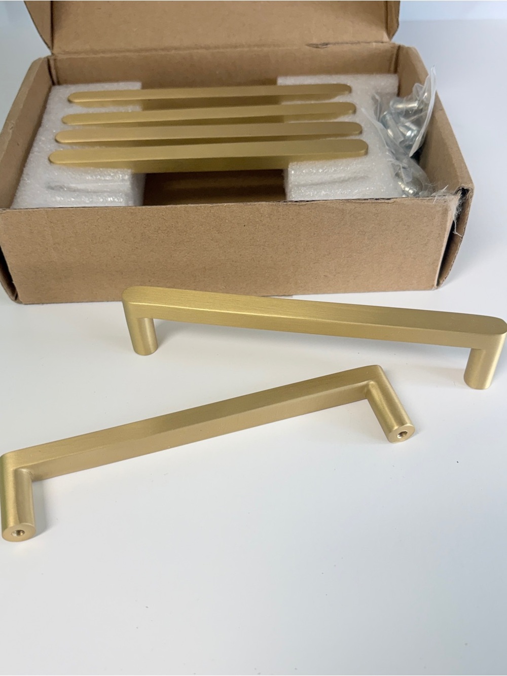 Goo-Ki Art & Design Gold Cabinet Pulls 5” Hole Centers – 6 Pack New with Hardwar